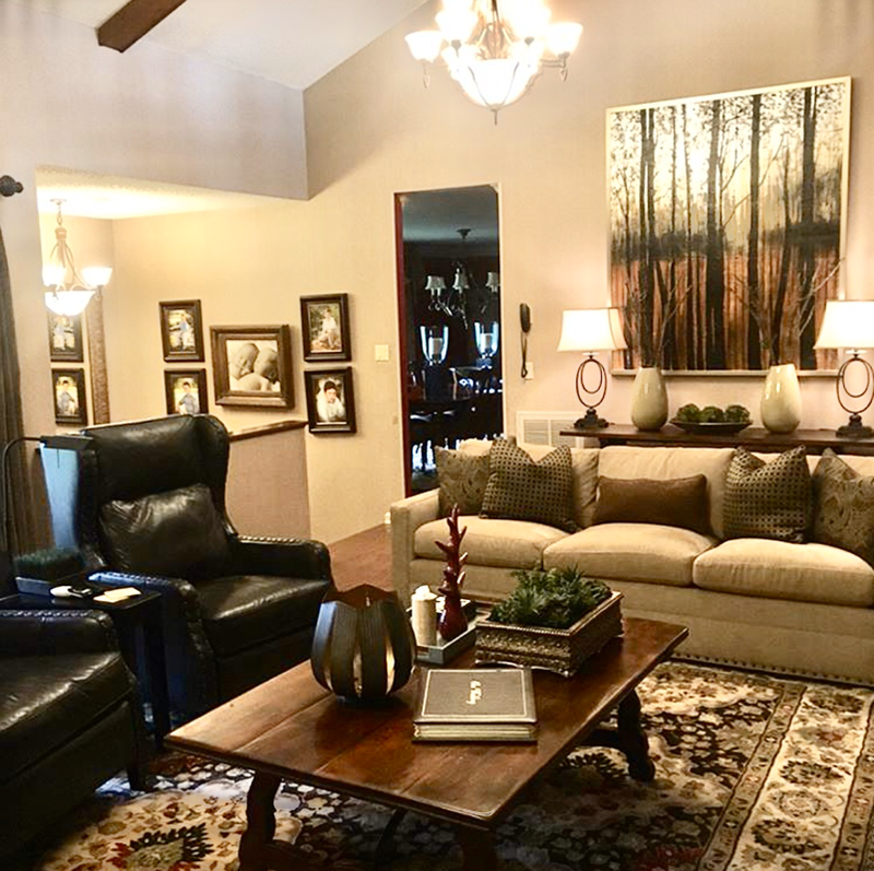 living room interior design tan sofa and coffee table 